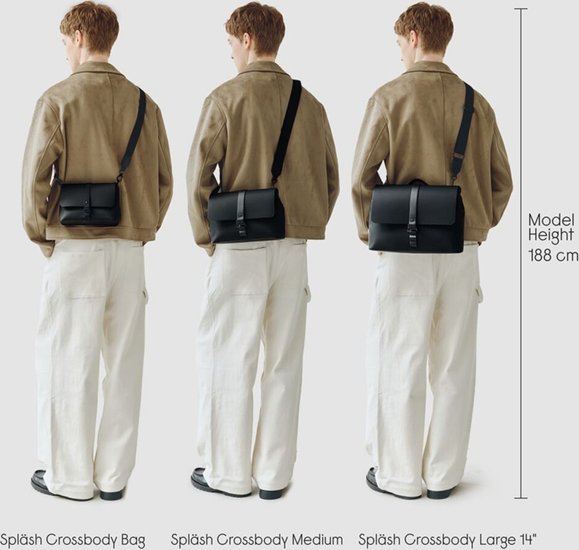 Сумка на пояс Gaston Luga Splash Crossbody Bag (бежевый латте) SPCBMNLT унисекс, повседневное, стиль базовый гардероб, полиэстер/полиуретан/нейлон/металл, 3 внутренних отделений, цвет бежевый, высота 135 мм, ширина 200 мм, глубина 70 мм
