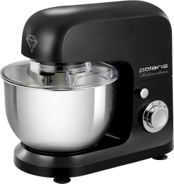 Миксер планетарный Polaris Brilliant collection PKM 1002, 1000Вт, черный/серебристый