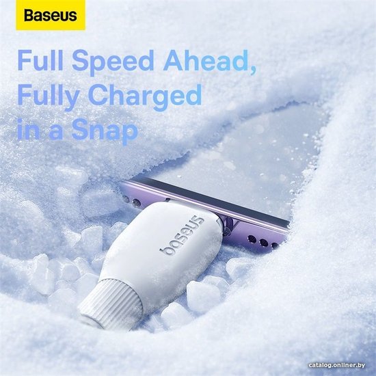 Кабель Baseus P10355700221-01 Pudding Series Fast Charging Cable USB to iP 2.4A 2m Stellar White (передача данных: 480 Мбит/с, поддержка быстрой зарядки)