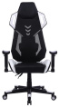 Кресло игровое Cactus CS-CHR-090BLW, экокожа/сетка, до 120кг, регулируемые 2D подлокотники,  черный/белый