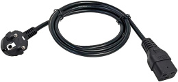 Шнур питания ITK (PC-C19D-2M) C19-Schuko проводник.:3x1.5мм2 2м 230В 16А черный