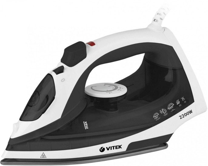 Утюг Vitek VT-8338, 2200Вт, серый/белый