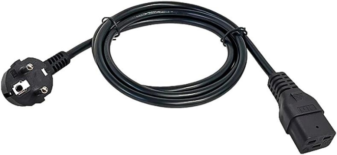 Шнур питания ITK (PC-C19D-2M) C19-Schuko проводник.:3x1.5мм2 2м 230В 16А черный