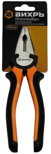 Плоскогубцы 160мм никелированныедвухкомпонентные рукоятки Вихрь 73/6/3/6
