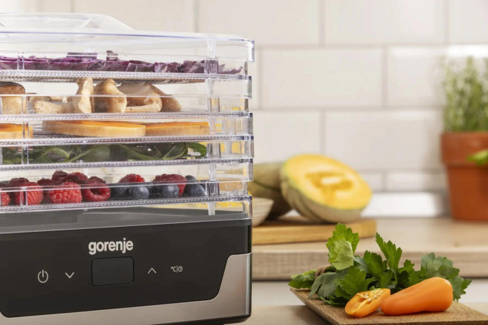 Сушка для фруктов и овощей Gorenje FDK400DE 5под. 240Вт нержавеющая сталь (745972)