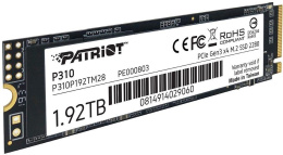 SSD накопитель Patriot P310 P310P192TM28 1.92ТБ, M.2 2280, PCIe 3.0 x4, NVMe, M.2