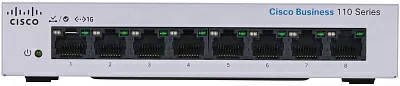Коммутатор CISCO CBS110 Unmanaged 8-port GE, Desktop, Ext PS (repl. for SG110D-08-EU)