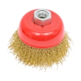 Кордщетка чашеобразная Flex 207-102 (75 мм; M14; гофрированная латунированная проволока) для УШМ HAMMER 32434