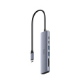 Концентратор CUDY  UH407  7-IN-1 USB C Hub with 4K HDMI 7-IN-1 USB Hub, Aluminium housing, 1 USB-C 3.0 5Gbps male connecter with 25cm cable, 1x 4K@60Hz HDMI Port, 1x 100W USB-C port for PD Charging, 2 USB-A 3.0 5Gbps Data Port, 1 USB-C 3.0 5Gbps Data Port