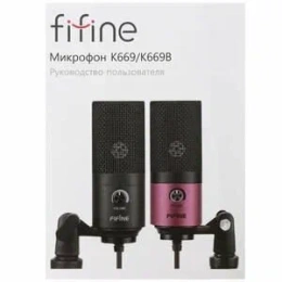 Микрофон FIFINE K669B черный конденсаторный, кардиоидная направленность, настольный, для стриминга и подкастов, 20-20000 Гц, подключение по USB Type-A, черный 4610110250569