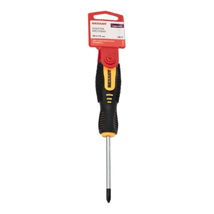 Rexant 12-6404 Отвертка крестовая РН1х75 мм, двухкомпонентная рукоятка