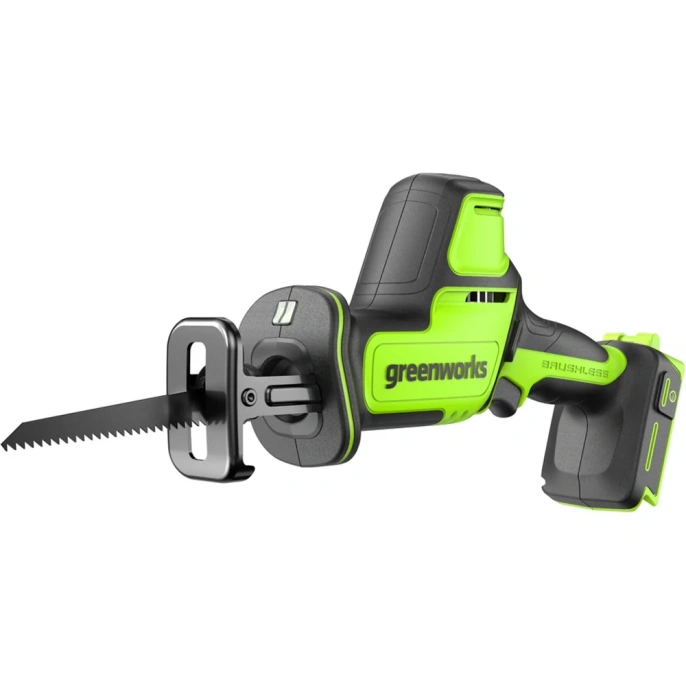 Пила сабельная аккумуляторная GreenWorks GPT-CRS-25, 24В, б/щет., 0-3000 об/мин, рез 80 мм дер., LED, без АКБ и ЗУ 1200507