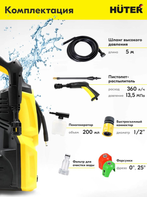 Мойка высокого давления Huter M1650-HP [900/70/8/51]