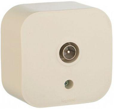 Розетка телевизионная Legrand Quteo открытая, слоновая кость [782245]