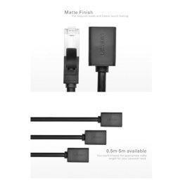 Удлинитель UGREEN NW112 (11279) Cat 6 F/UTP Ethernet RJ45 Extension Male/Female Patch Cords. Длина 1 м. Цвет: черный