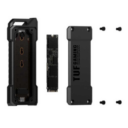 Внешний корпус для SSD M.2 ASUS TUF Gaming A1 ESD-T1A M.2 2280/2260/2242 SATA/PCIe NVMe, 10 Гб/с, разъём USB 3.2 Gen2 Type-C, водостойкий, ударозащищенный, цвет черный, 90DD02N0-M09000