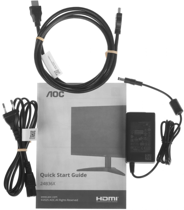 Монитор 23.8" AOC 24B36X Black  IPS, 1920x1080, 144Hz, 4ms, 300сd/m, 1000:1 | DP(1.4) , HDMI(1.4) | ExPSU, Vesa 100, Black