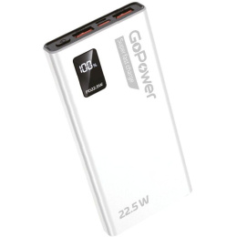 Внешний аккумулятор/ Внешний аккумулятор GoPower PB03-10 10000mAh 3.0A 22.5W 2USB/Type-C белый 1/50 (00-00029658)