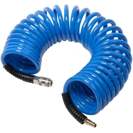 Шланг спиральный пневматический полиуретановый 8x12 мм, 10 м с фитингами HG 1899173