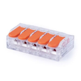 Cabeus MX-615 Клемма соединительная универсальная 5-ти проводная с рычагом 0,5-6,0 (1шт) (WAGO 221-615)