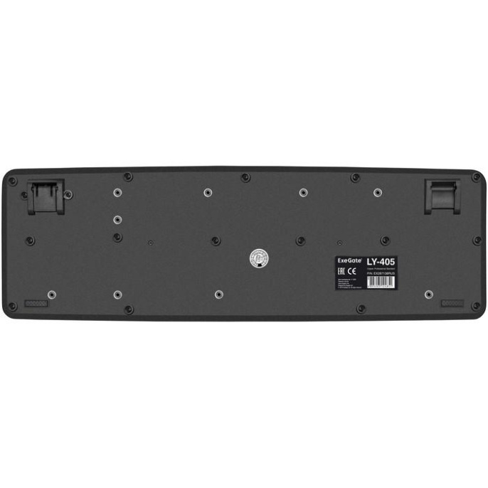 Клавиатура ExeGate Professional Standard LY-405 USB, полноразмерная, влагозащищенная, 105кл., Enter большой, длина кабеля 1,5м, черная, Color Box EX287138RUS