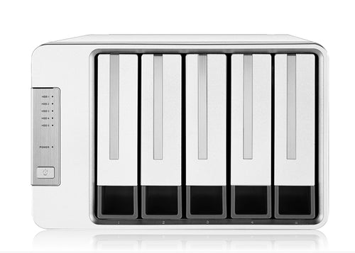 Внешний корпус для жёстких дисков TerraMaster D5-310 DAS tower/ RAID 0,1,10,5,JBOD/up to 5 SATA 3,5' or 2,5' /1xUSB3.1 Type-C gen1/1xPS/1YW repl D5-300