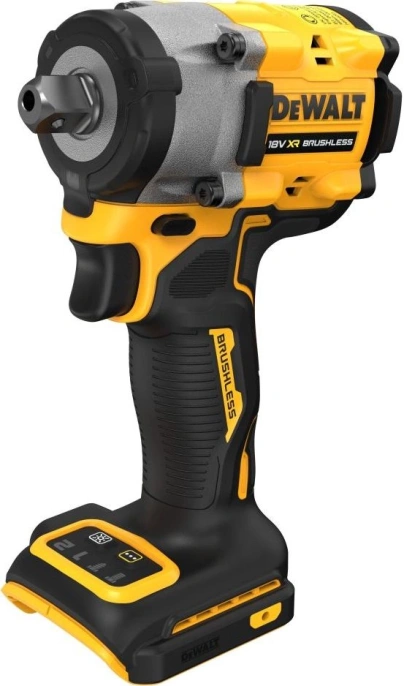 Гайковерт DeWalt DCF922N-XJ (ударный, аккумуляторный, максимальный момент затяжки: 406 Нм, момент на срыв: 610 Нм, тип хвостовика: 1/2" квадрат с удерживающим штифтом, двигатель: бесщеточный, количество режимов: 4, скорость вращения без нагрузки: 0-400/15