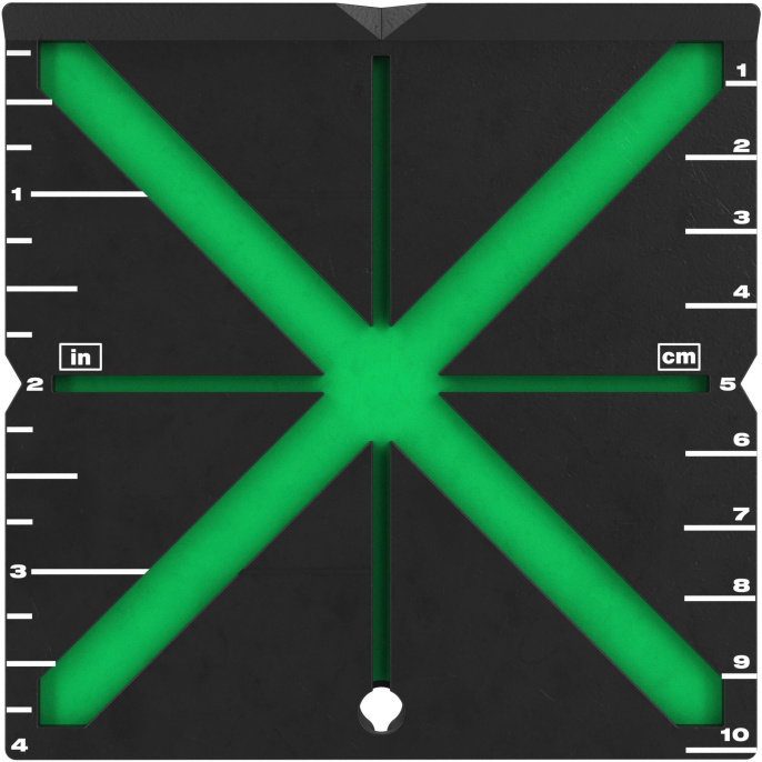 Мишень для лазерного нивелира Milwaukee HI-VIST 4932478108 высококонтрастная, отражающая поверхность для работы с зелёным лазером, Х-образная форма