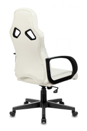 Кресло игровое ZOMBIE RUNNER, на колесиках, экокожа, белый/голубой [zombie runner white]