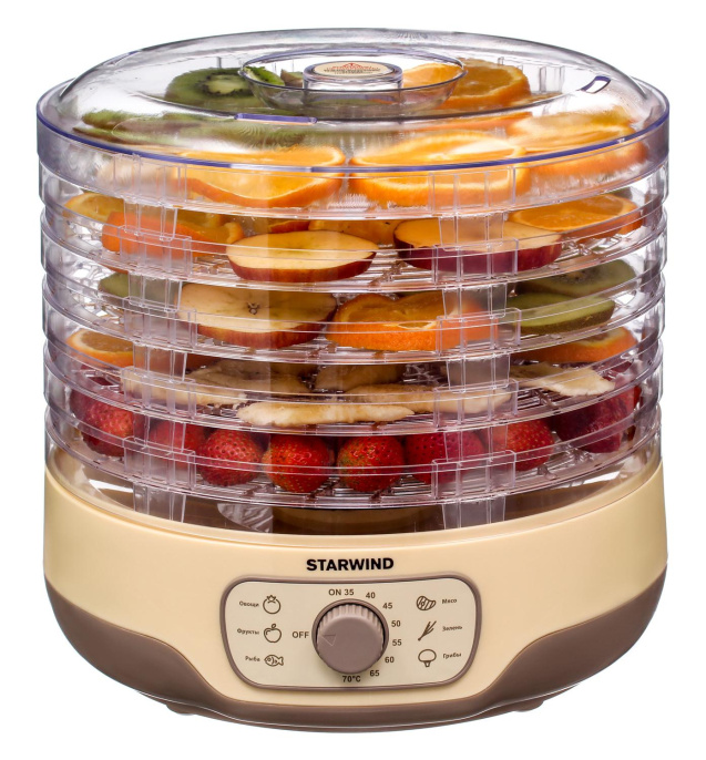Сушилка для овощей и фруктов STARWIND SFD2520,  бежевый,  5 поддонов
