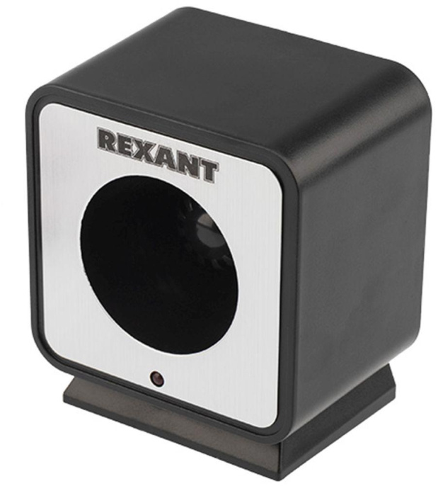 Отпугиватель Rexant 71-0009 ультразвуковой стационарный 7Вт 30-70 кГц р.д.:60м черный/серебристый