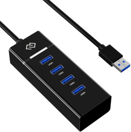 Хаб (разветвитель) Digma DHUB-4USB-C-3.0, черный