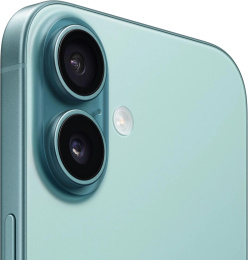 Смартфон Apple iPhone 16 128GB Teal A3287 MYED3HN/A 6.1", 2556×1179, OLED, Apple A18, ОЗУ 8GB, 128GB, 48 Мп + 12 Мп, 460 ppi, GPS, GLONASS, Galileo, QZSS, BeiDou, Bluetooth 5.3, Nano-SIM, eSIM, Li-ion