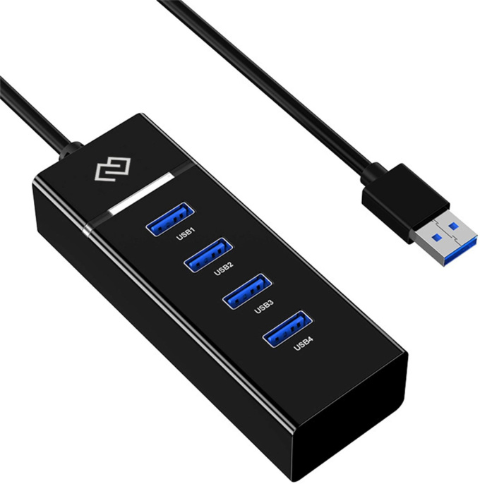 Хаб (разветвитель) Digma DHUB-4USB-C-3.0, черный