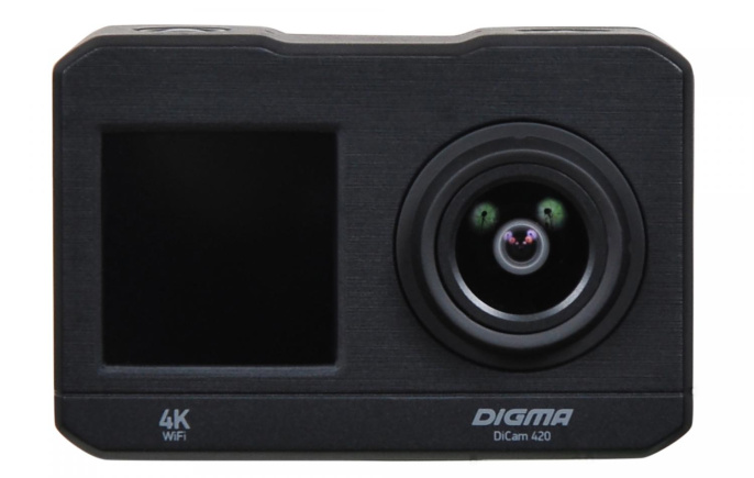 Экшн-камера DIGMA DiCam 420 4K,  WiFi,  черный [dc420]