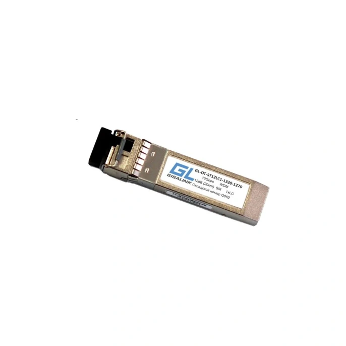 Модуль SFP+ GIGALINK 10G, WDM, одно волокно, Tx:1330/Rx:1270 нм, 12 дБ GL-OT-ST12LC1-1330-1270