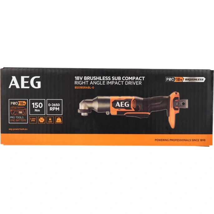 Бесщеточный угловой ударный винтоверт AEG 18В BSS18SRABL-0 4935493964