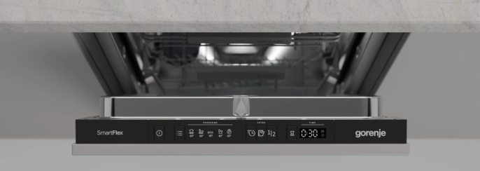 Встраиваемая посудомоечная машина Gorenje GV563C10,  узкая, ширина 44.8см, полновстраиваемая, загрузка 10 комплектов, нержавеющая сталь
