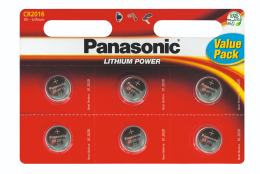 Батарейка Panasonic Lithium CR2016 BL6 (CR-2016EL/6BW) (литиевый электролит, напряжение: 3 В, емкость: 90 мАч)