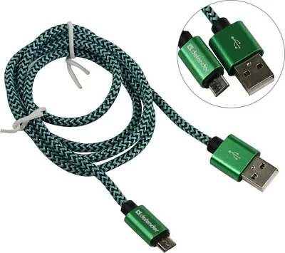 Defender 87804 Кабель USB 2.0 AM-- micro-B 1м Green