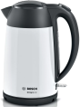 Электрочайник Bosch TWK3P421 (мощность: 2400 Вт, объем 1.7 л, съемный фильтр, автоматическое отключение при закипании, защита от перегрева, цвет белый/черный)