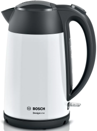 Электрочайник Bosch TWK3P421 (мощность: 2400 Вт, объем 1.7 л, съемный фильтр, автоматическое отключение при закипании, защита от перегрева, цвет белый/черный)