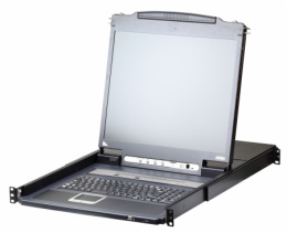 KVM консоль ATEN 19"1-Local/Remote Share Access 16-Port PS/2-USB VGA Single Rail LCD KVM over IP switch CL5716IN-ATA-RG