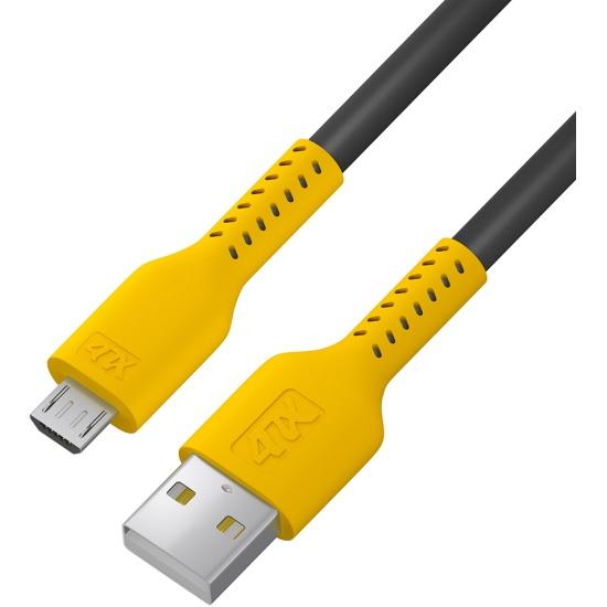 Кабель 1.0m MicroUSB, черный, желтый ПВХ Кабель 1.0m MicroUSB, черный, желтый ПВХ 4PH-R90064