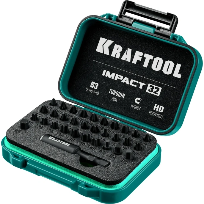 Набор бит ударных торсионных Impact 32 предмета KRAFTOOL 26066-H32