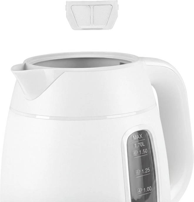 Чайник электрический Polaris PWK 0723DDW 1.7л. 2400Вт белый корпус: пластик