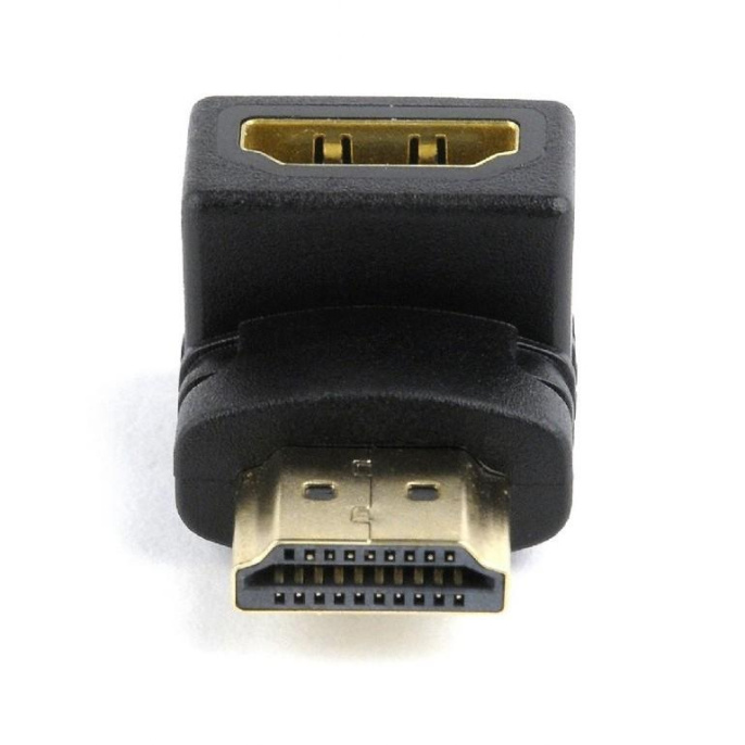 Cablexpert Переходник HDMI-HDMI 19F/19M, угловой соединитель 90 градусов, золотые разъемы A-HDMI90-FML