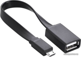 Кабель UGREEN US133 10396 Micro USB Male to USB-A Female Cable With OTG Nickel Plating. Длина: 10 см. Цвет: черный