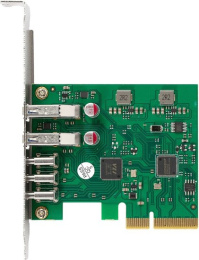 Контроллер ExeGate EXE-313V2-2A3C 10Gbps PCI-E x4 v3.0, USB3.2 Gen2 2xType-A + 3xType-C ext., SuperSpeed+ скорость до 10 Гбит/с. EX299800RUS