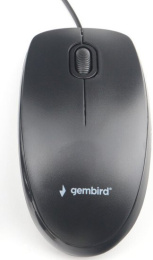 Мышь Gembird MOP-200 полноразмерная мышь, проводная USB Type-A, сенсор оптический 1000 dpi, 3 кнопки, колесо с нажатием, цвет черный